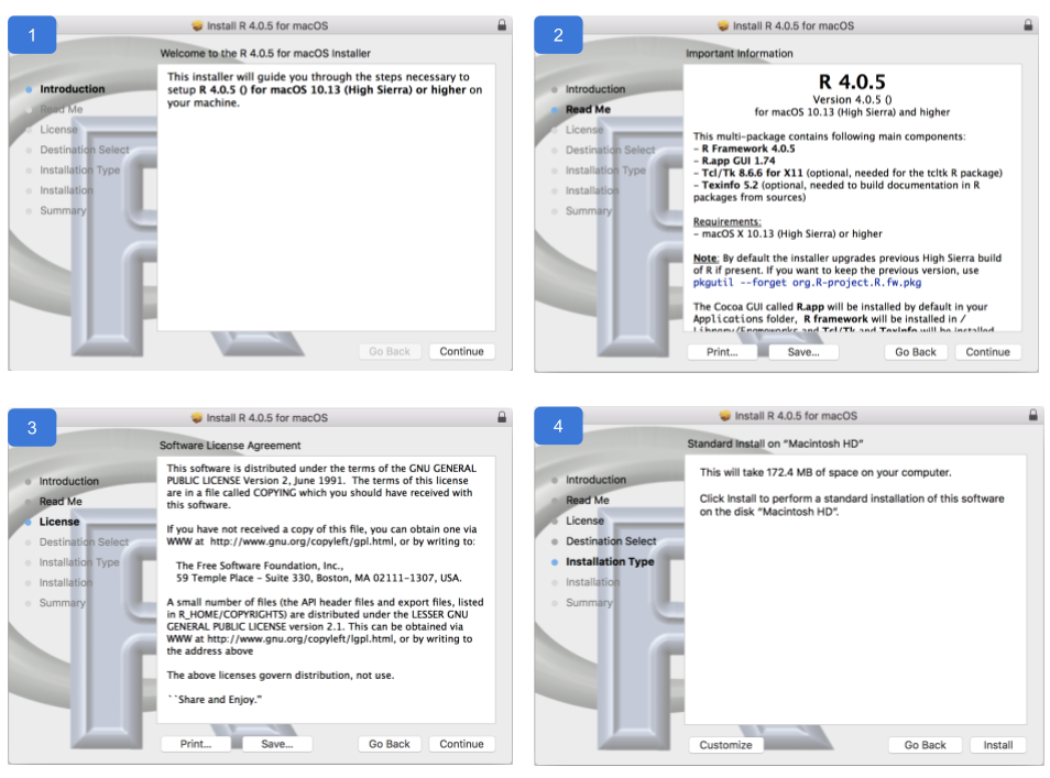 R Installation wizard for Mac