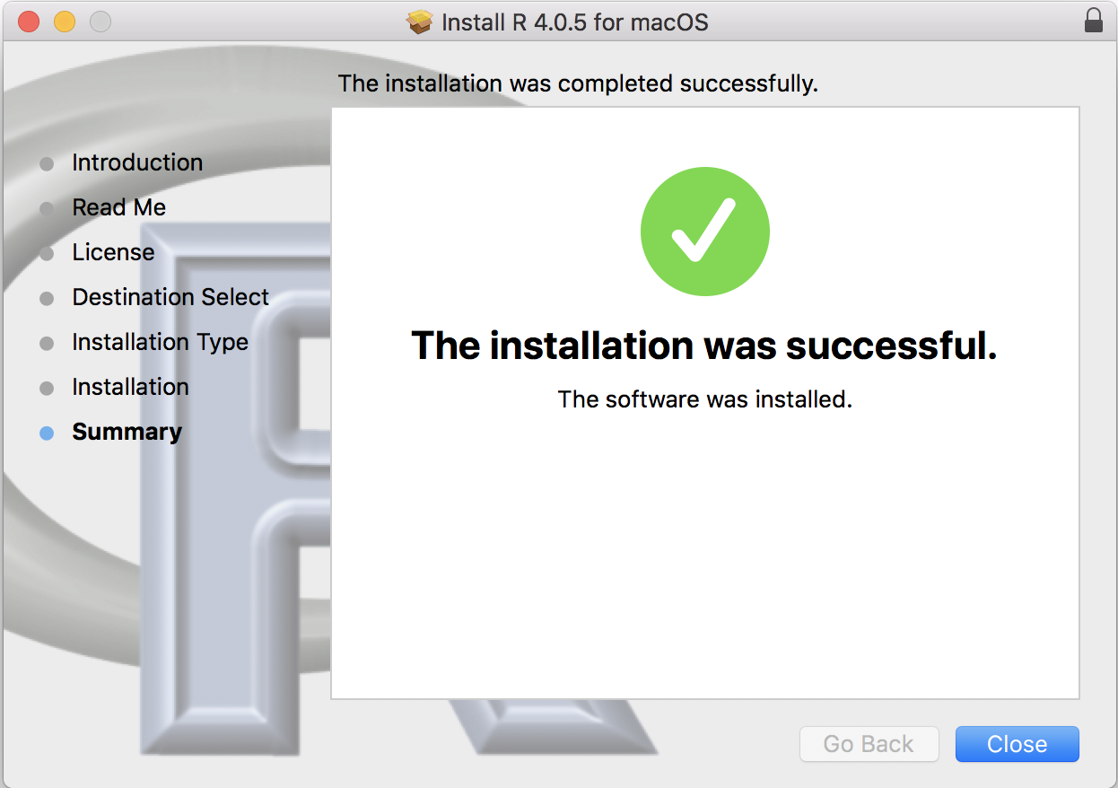 Title: R Installation wizard for Mac