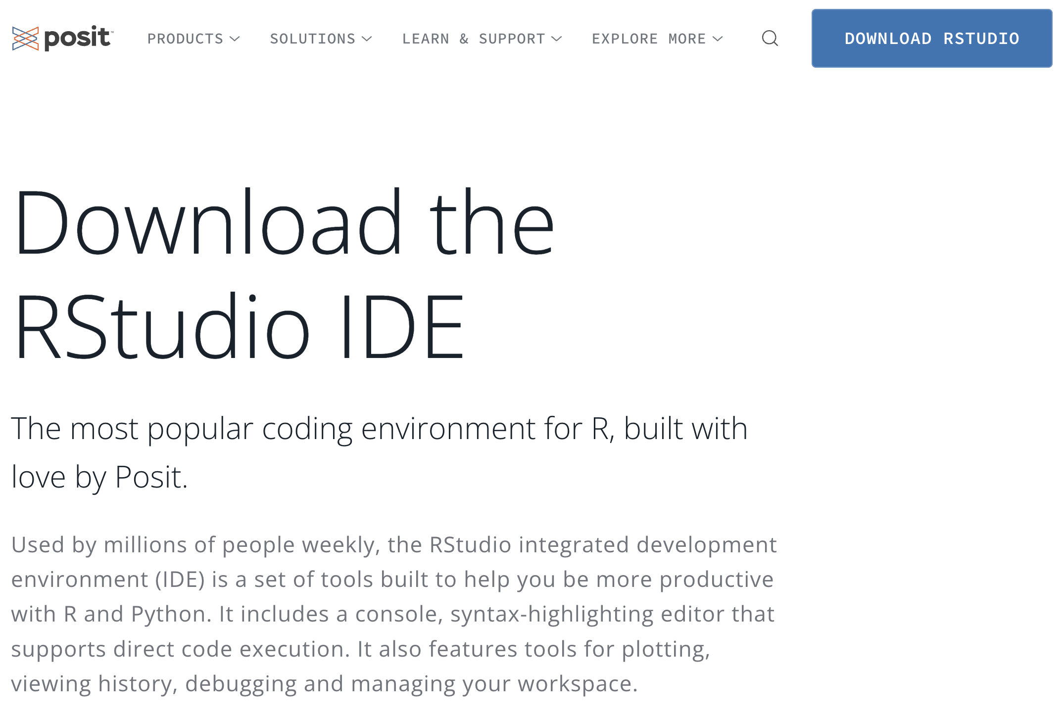 Title: RStudio download options