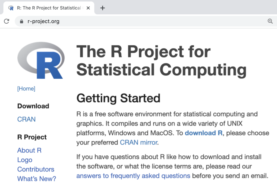 Title: R project's home webpage