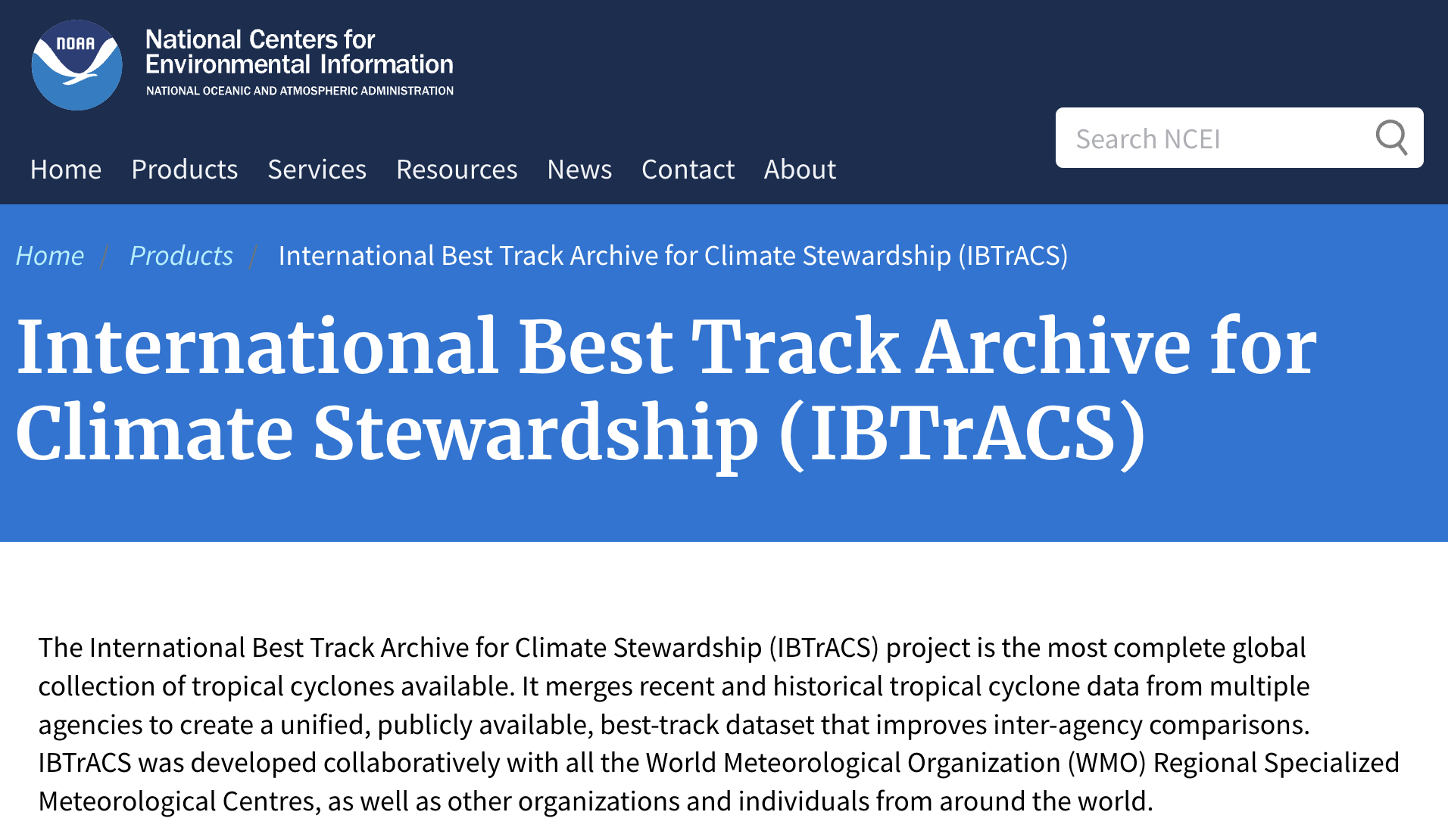 IBTrACS website