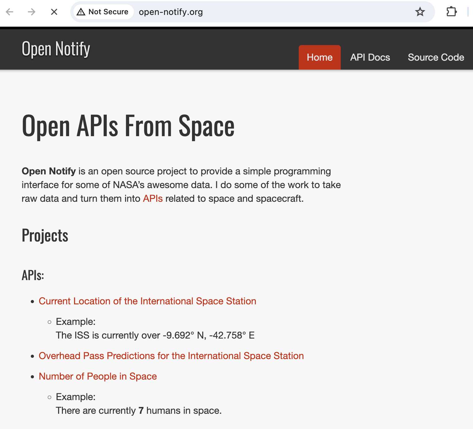Open Notify API