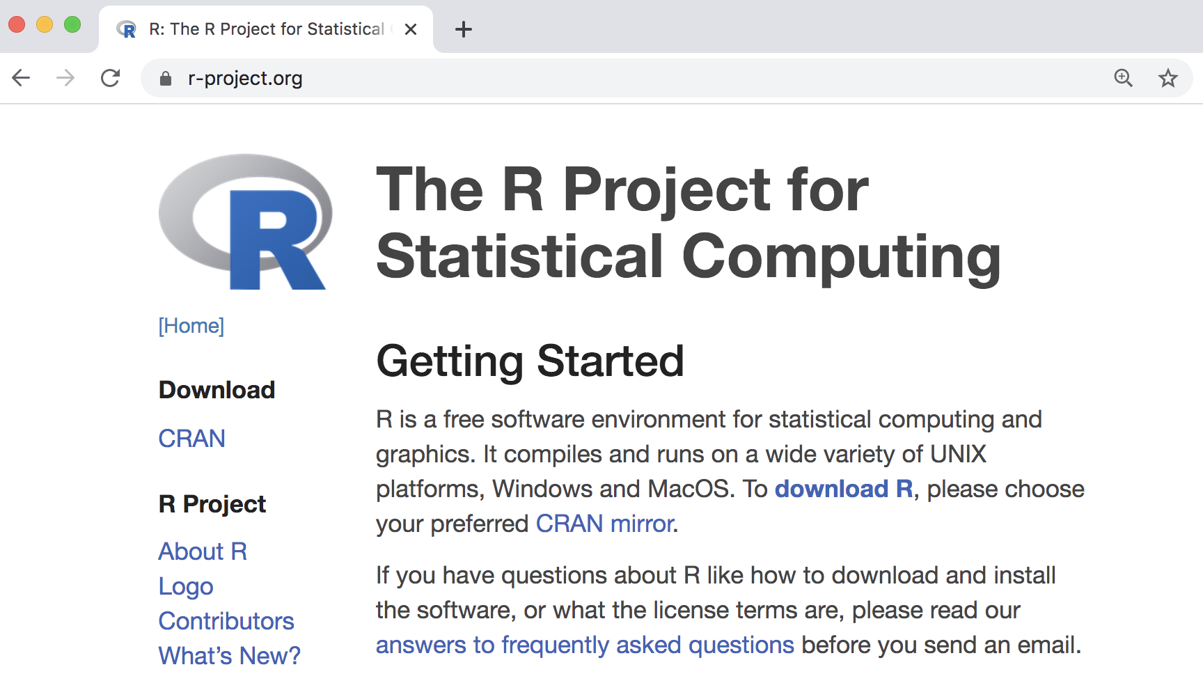 R project's home page
