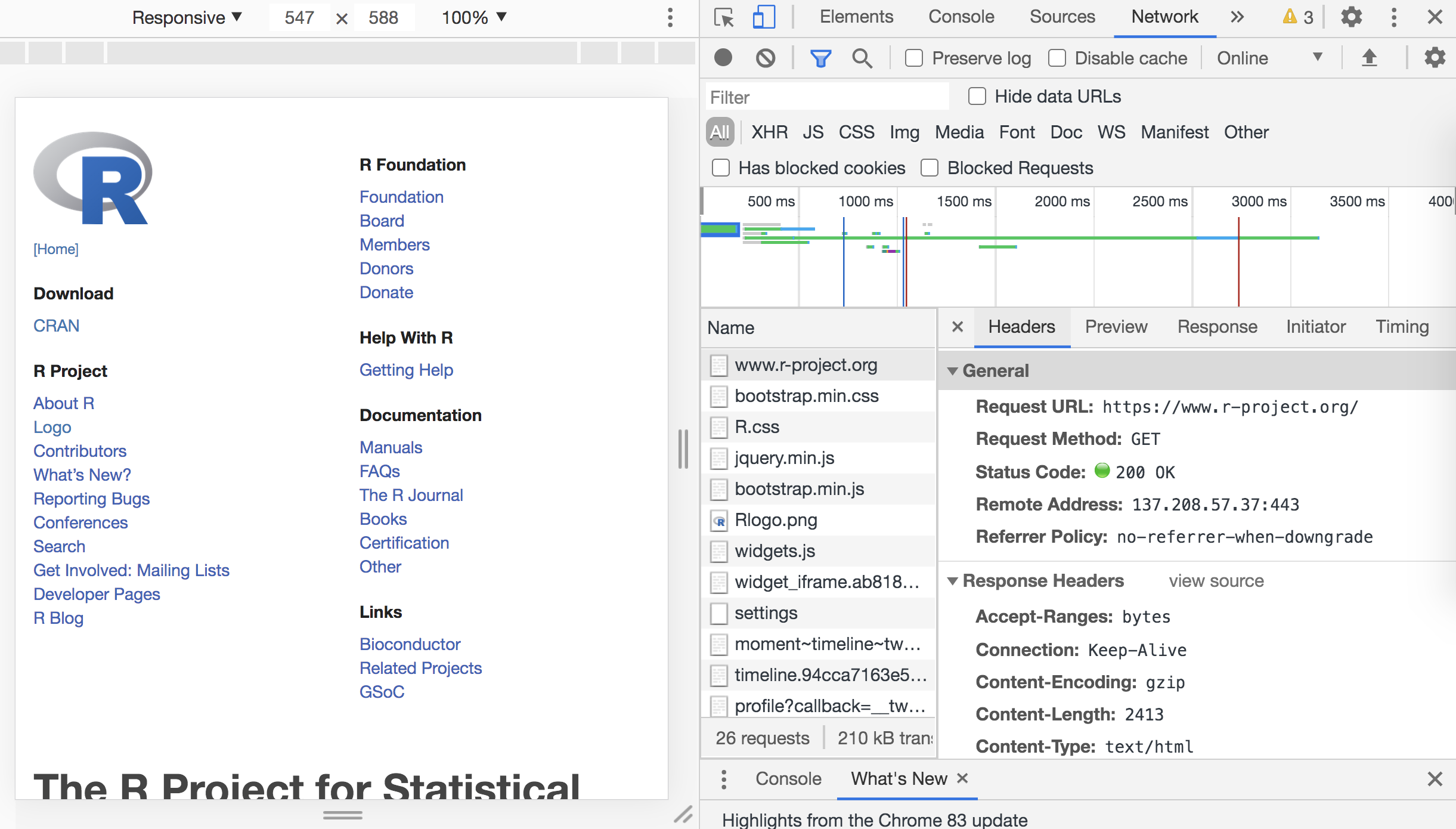 Inspecting HTTP messages via DevTools