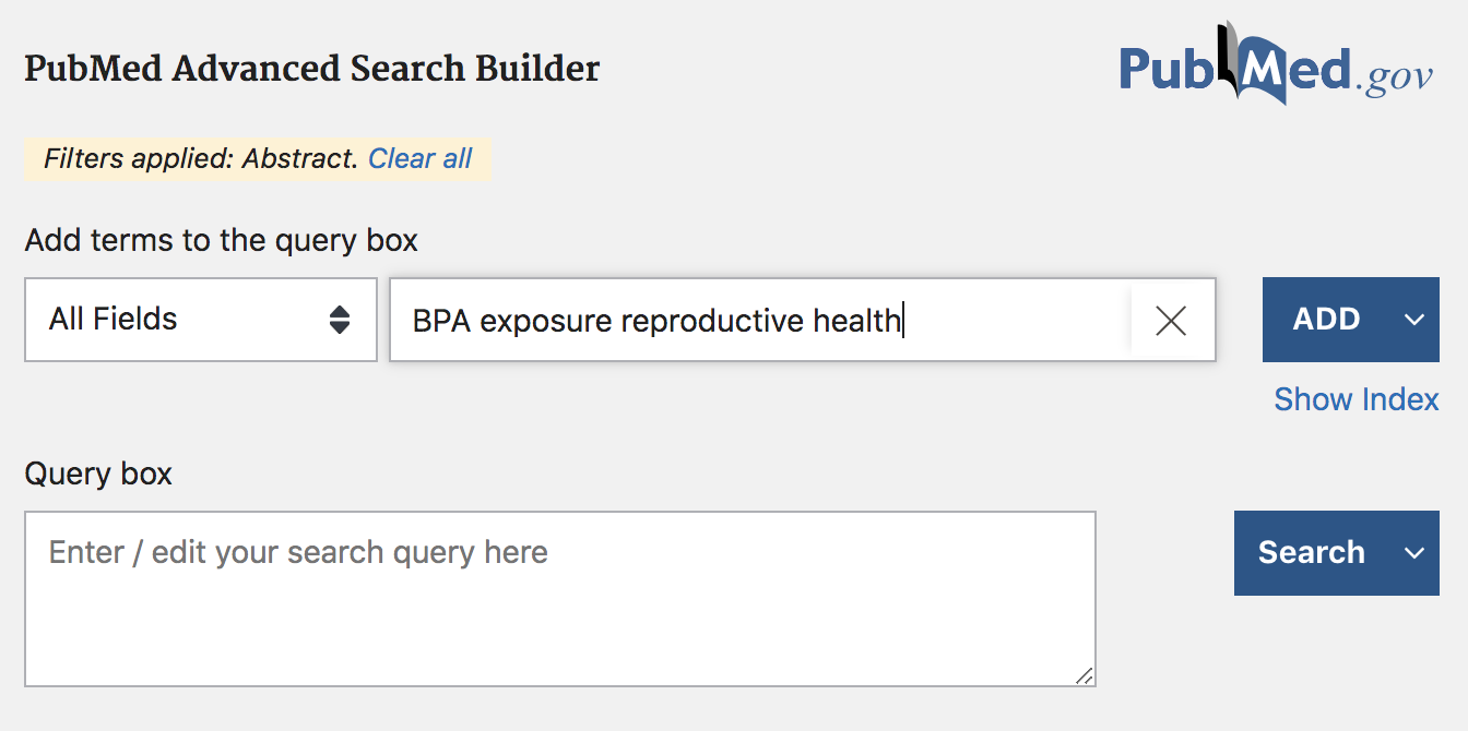 PubMed search example (cont'd)
