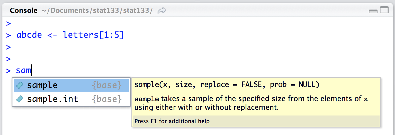 IDE with autocompletion