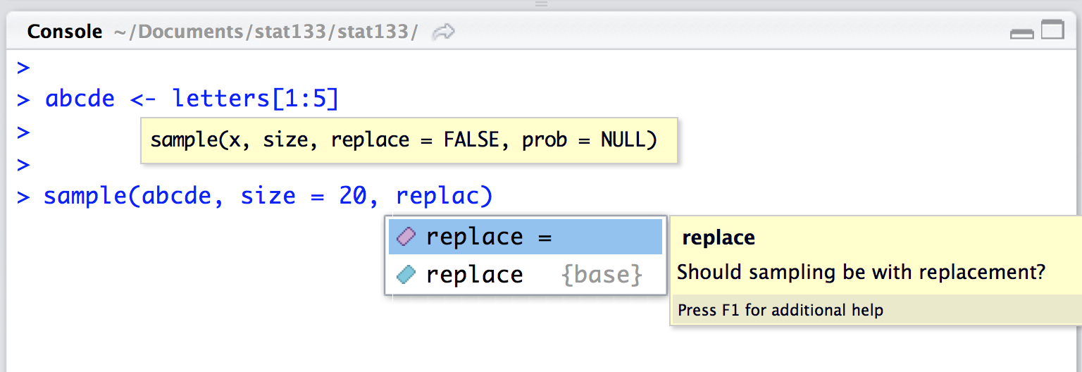 IDE with help documentation