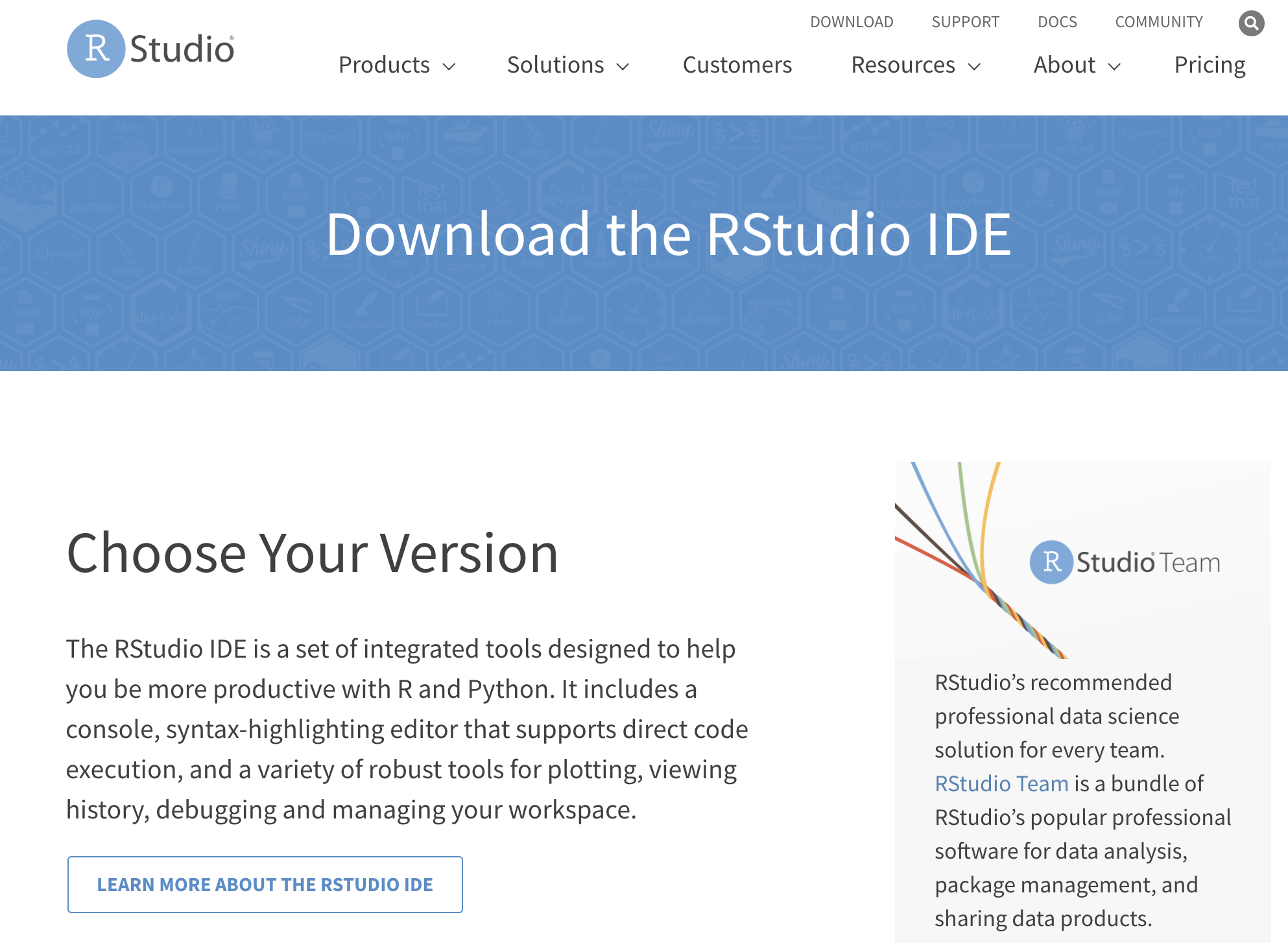 RStudio download options